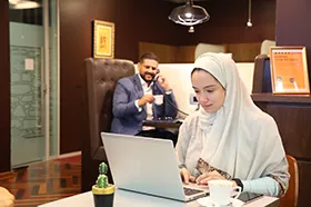 Man working on a computer